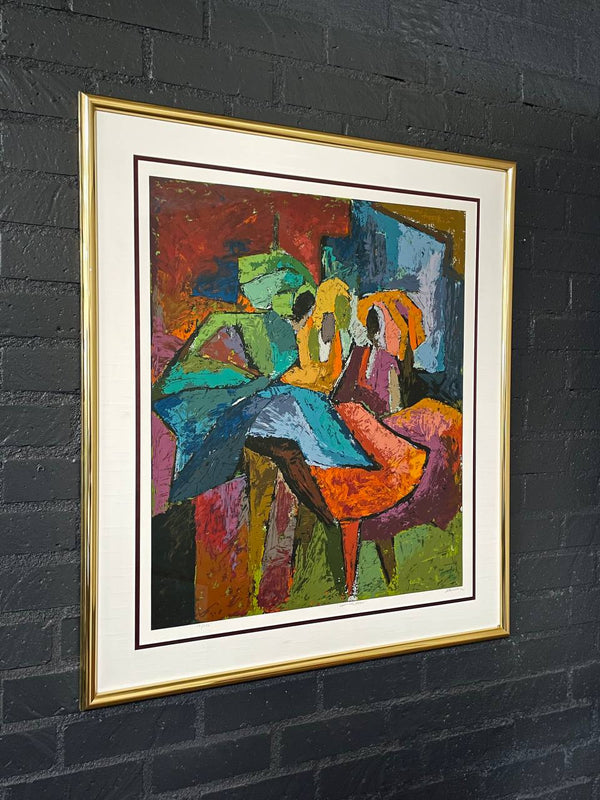 Mid-Century Modern “Carnival Fever” Abstract Serigraph Artwork by Muraina Oyelami, c.1960’s