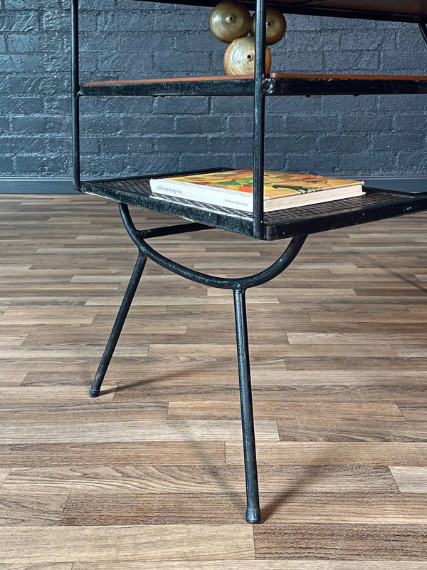Mid-Century Modern Floating Top Iron & Walnut Writing Desk, c.1950’s