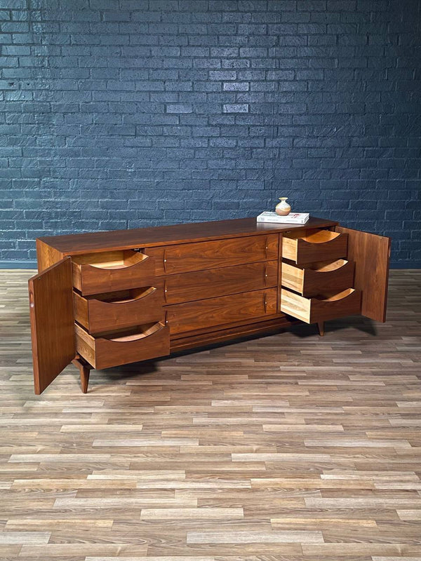 Mid-Century Modern Sculpted Walnut Dresser by American of Martinsville, c.1950’s