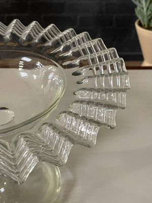 Antique Victorian Ruffled Art Glass Centerpiece, c.1920’s