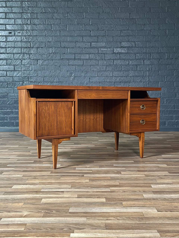 Mid-Century Modern Walnut & Cane Desk by Hooker, c.1960’s
