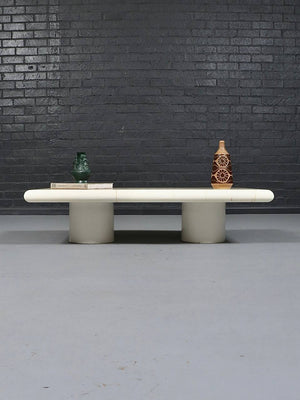 Italian Modern Coffee Table With Double Pedestal Base, c.1980's