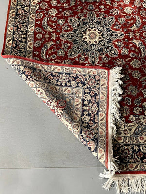 Vintage Persian Hand-Knotted Wool Floral Medallion Area Rug, c.1960's