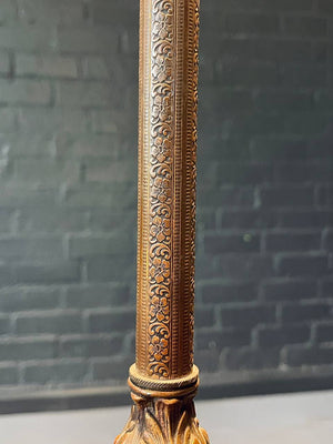 American Art Deco Brass & Onyx Floor Lamp by Artistic Brass & Bronze Works, c.1930's