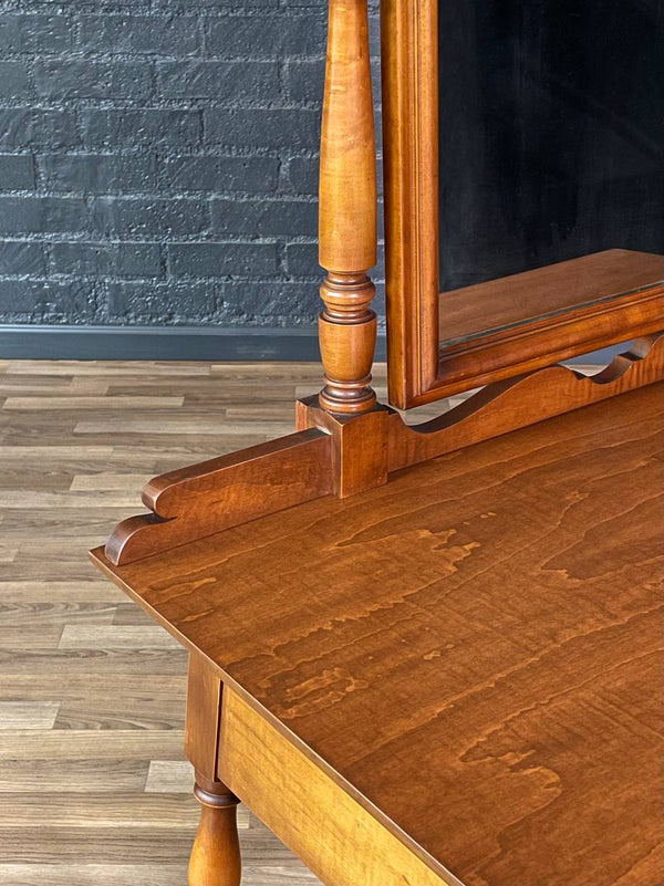 American Colonial Maple Vanity Table w/ Swivel Mirror by West Michigan Furniture Co., c.1930’s