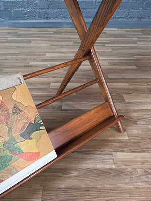 Mid-Century Modern Magazine Rack Side Table w/ Cork Top, c.1960’s