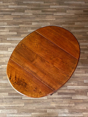 Antique American Farmhouse Maple Drop-Leaf Extension Dining Table w/ Turned Legs, c.1920’s