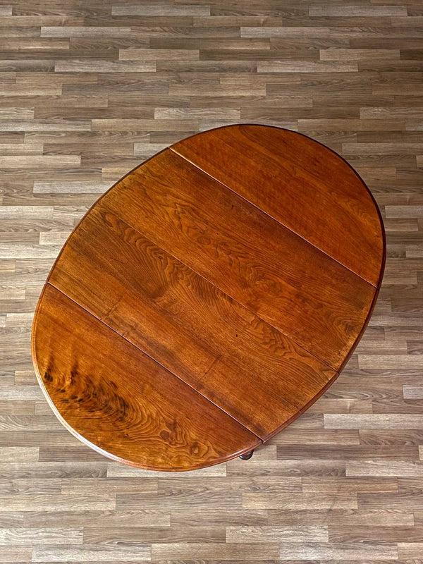 Antique American Farmhouse Maple Drop-Leaf Extension Dining Table w/ Turned Legs, c.1920’s