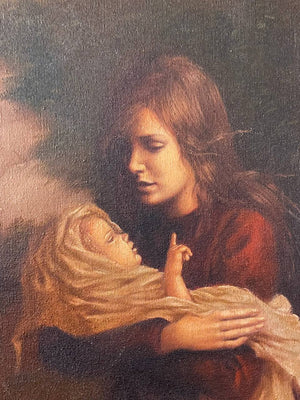 Signed Oil Painting of Mother and Child, c.1960’s