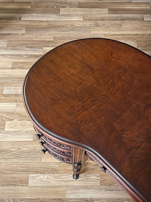 French Kidney Shape Carved Writing Desk, c.1950’s