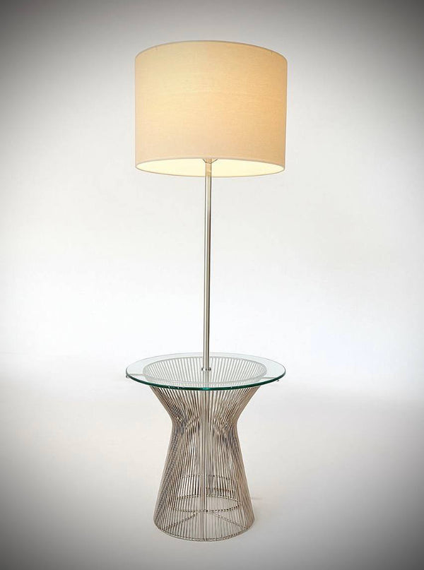 Laurel Wired Floor Lamp w/ Glass Side Table, c.1960’s