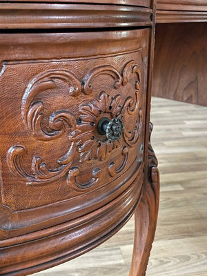 French Kidney Style Carved Writing Desk, c.1950’s