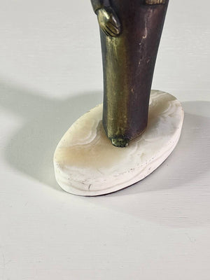 Egyptian Style Brass & Marble Figurative Sculpture