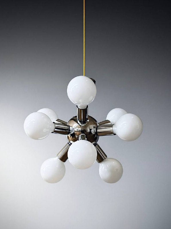 Vintage Space Age Atomic Chrome Sputnik Chandelier, c.1960’s