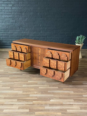 Mid-Century Modern Walnut & Burl Wood Dresser, c.1960’s