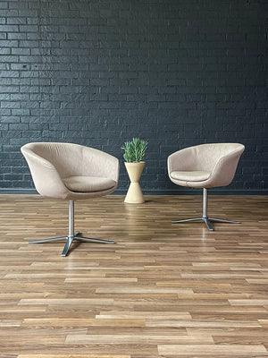 Pair of Swivel Steel Pod Chairs by Pearsan Lloyd