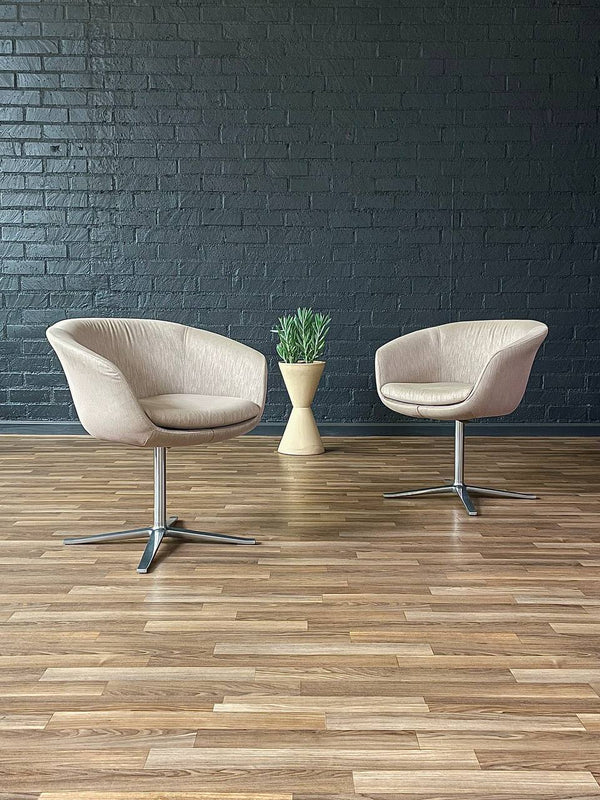 Pair of Swivel Steel Pod Chairs by Pearsan Lloyd