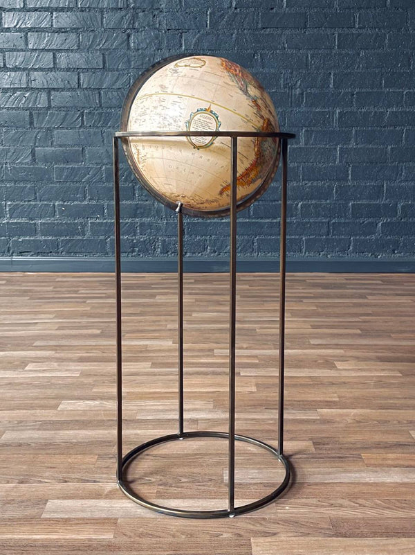 Mid-Century Modern Replogle Floor Globe w/ Brass Stand, c.1970’s