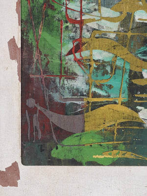 Vintage Mid-Century Modern Abstract Painting by Saul Steinlauf, c.1960’s