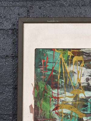 Vintage Mid-Century Modern Abstract Painting by Saul Steinlauf, c.1960’s