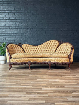 Antique Victorian Carved Mahogany Sofa, c.1920’s