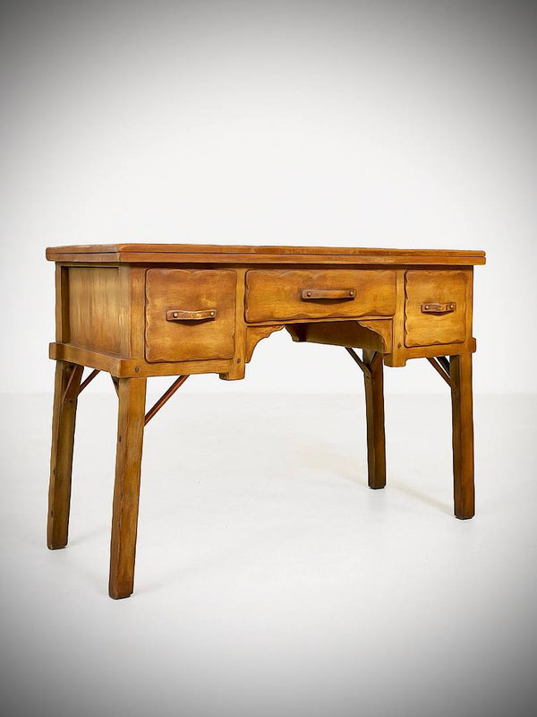 Early Californian Monterey Spanish Ranch Style Maple Desk, c.1930’s