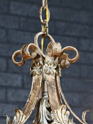 Italian Renaissance Revival Painted Iron Six-Light Chandelier, c.1940's