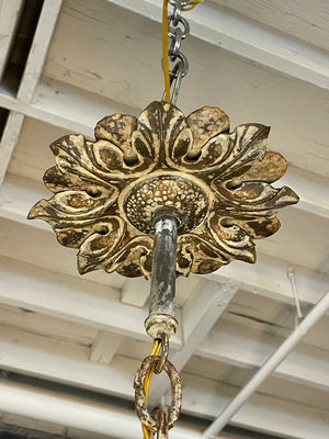 Italian Renaissance Revival Painted Iron Six-Light Chandelier, c.1940's
