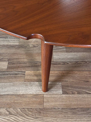 Mid-Century Swedish Modern Sculpted Walnut Top Coffee Table, c.1950’s
