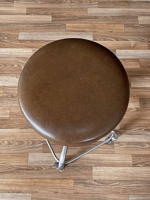 Mid-Century Industrial Chrome Adjustable Drafting Stool by Pedigo, c.1960’s