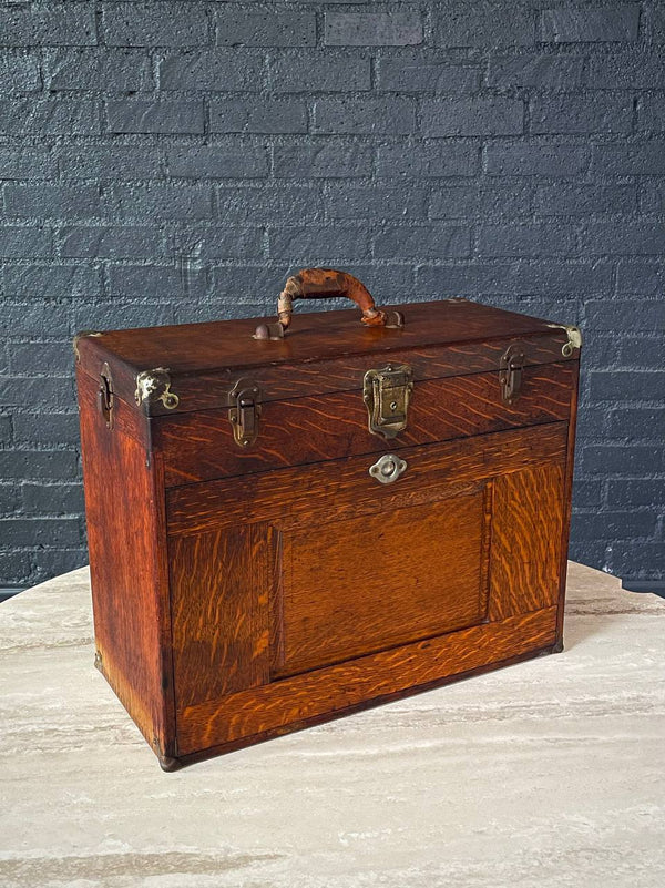 Early 20th Century American Oak Machinist’s Tool Box by H. Gerstner & Sons, c.1930’s