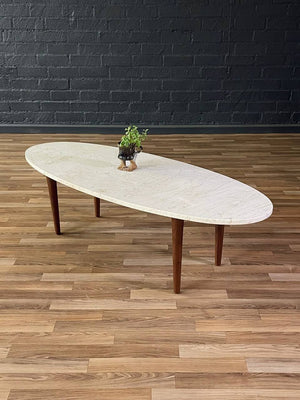 Mid-Century Modern Marble Surfboard Style Coffee Table, c.1960’s