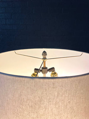 Pair of Antique Italian Neoclassical Carved Wood Urn Table Lamps w/ Draped Garlands, c.1920’s