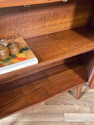 Mid-Century Modern Sculpted Walnut Bow-Front Cabinet, c.1960’s