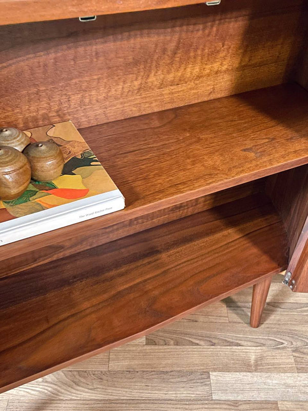 Mid-Century Modern Sculpted Walnut Bow-Front Cabinet, c.1960’s