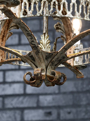 Italian Renaissance Revival Painted Iron Six-Light Chandelier, c.1940's