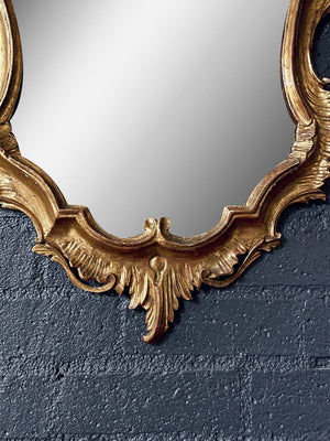 Italian Rococo Style Giltwood Mirror w/ Carved Acanthus Leaves, c.1950’s