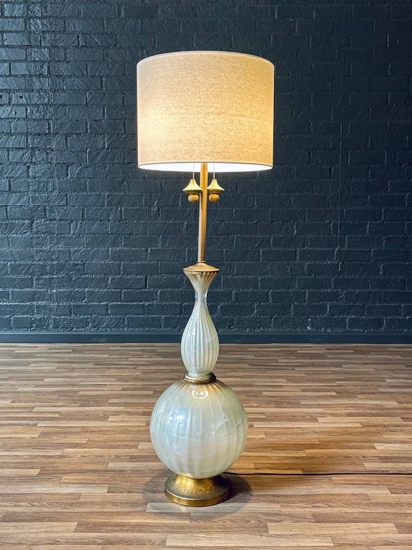 Mid-Century Regency Glass Floor Lamp, c.1950’s