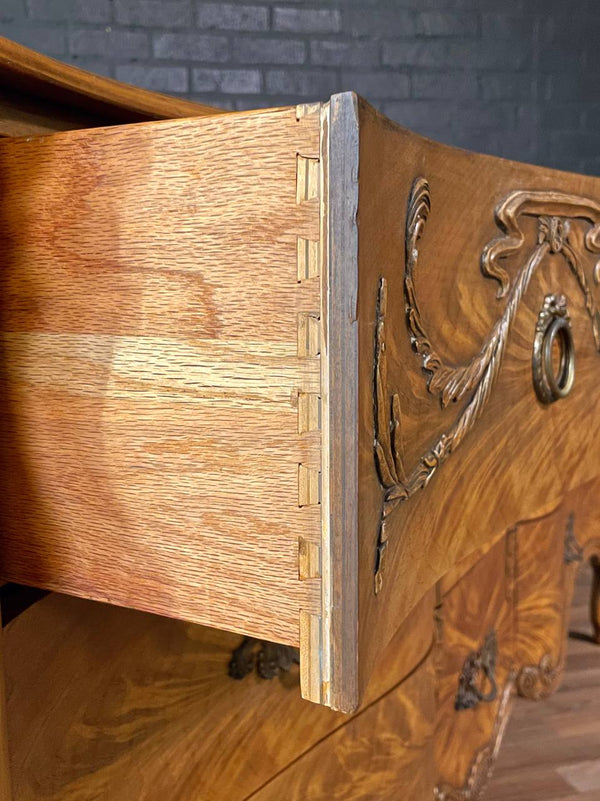French Louis XVI Style Burl Wood Dresser by Romweber, c.1920’s