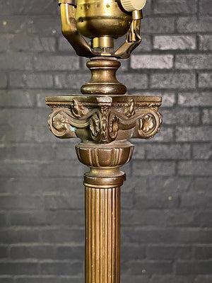 Pair of American French Neoclassical Revival Patinated Bronze Griffin Floor Lamps, c.1950's