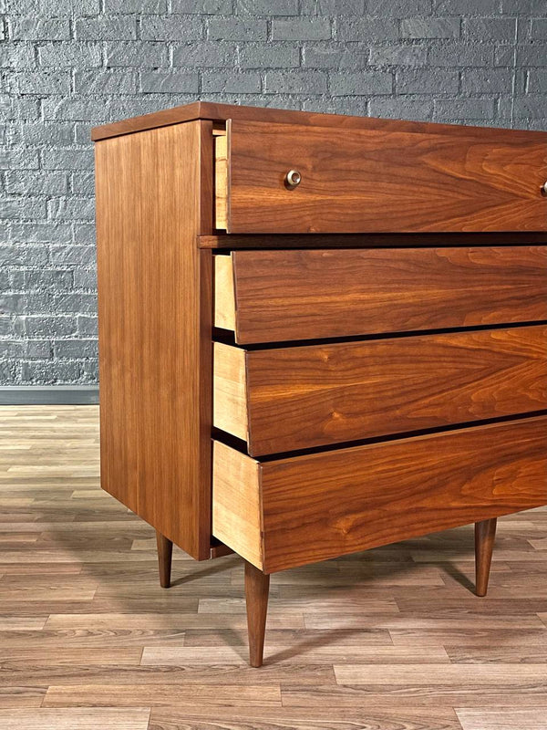 Mid-Century Modern Walnut Highboy Dresser by Harmony House, c.1960’s