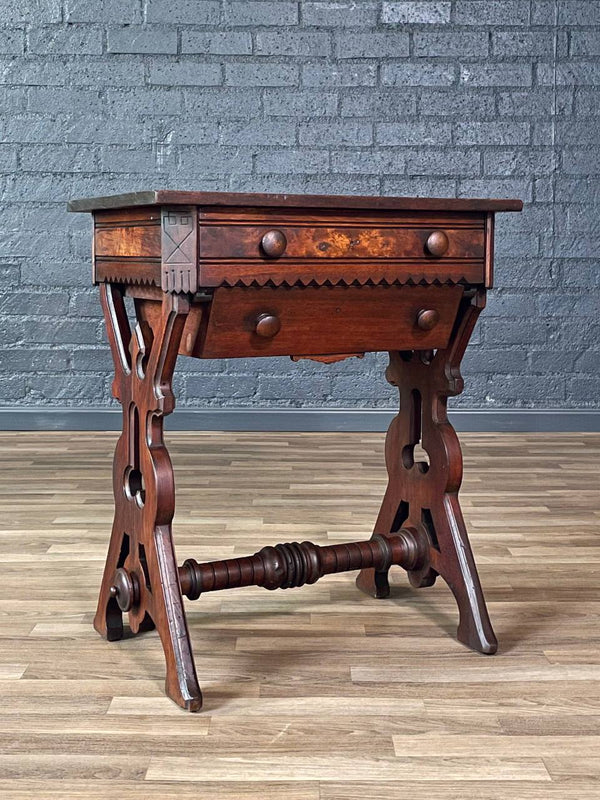 Early American Victorian Style Walnut Sewing / Work Table, c.1880’s