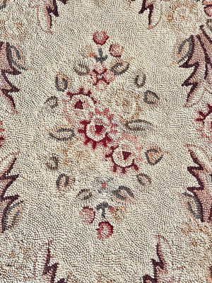 Vintage American Hand-Hooked Floral Rug in Colonial Revival Style, c.1950s