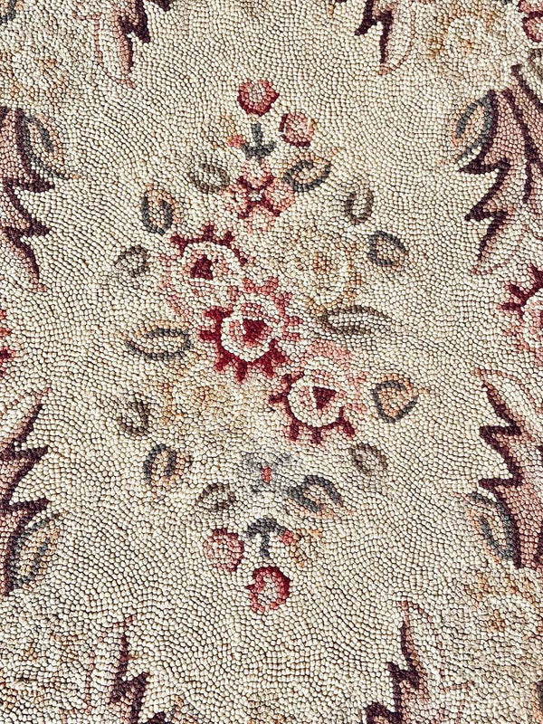Vintage American Hand-Hooked Floral Rug in Colonial Revival Style, c.1950s