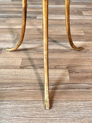 Italian Hollywood Regency Gilt Metal Rope & Tassel Side Table w/ Glass Top, c.1960’s