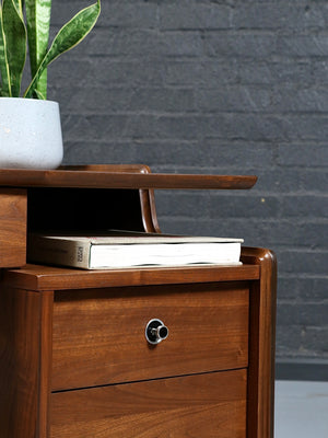 Mid Century Modern Sculpted Walnut Desk by Hooker, c.1960's