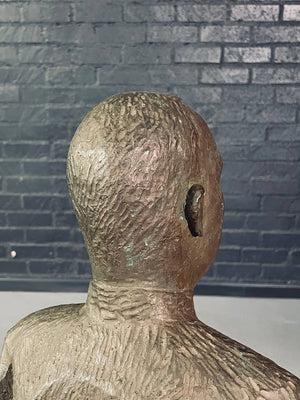 Patinated Bronze Scholar Bust on Marble Pedestal, c.1940's