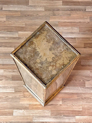 Hollywood Regency Giltwood Pedestal w/ Reverse Glass Panels, c.1960s