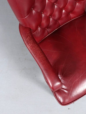 Pair of American Regency Revival Tufted Leather Armchairs, c.1970's