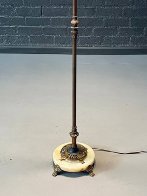 American Art Deco Brass & Onyx Floor Lamp by Artistic Brass & Bronze Works, c.1930's
